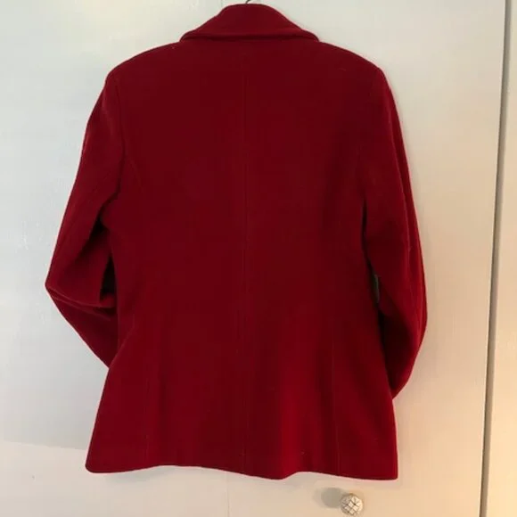 Red double breasted pea coat - Picture 2 of 6